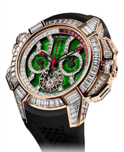 Jacob & Co. epic x chrono tourbillon baguette GREEN CRYSTAL Watch Replica EC380.40.BD.AA.A Jacob and Co Watch Price