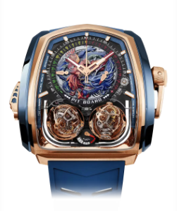 Jacob & Co. Twin Turbo Furious ROSE GOLD AND BLUE TITANIUM - DRAGON AND PHOENIX Watch Replica TT200.40.BC.UB.A Jacob and Co Watch Price