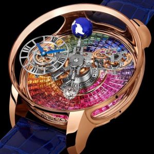 Jacob & Co. ASTRONOMIA TOURBILLON BAGUETTE RAINBOW SAPPHIRES Watch Replica AT100.40.AC.UR.A Jacob and Co Watch Price