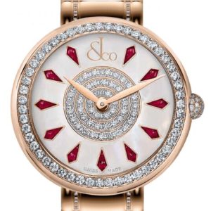 Jacob & Co. BRILLIANT ONE ROW ROSE GOLD COUTURE RUBY 38MM Watch Replica BQ020.40.RO.KE.A40RA Jacob and Co Watch Price