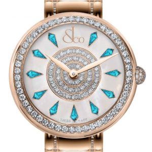 Jacob & Co. BRILLIANT ONE ROW ROSE GOLD COUTURE ICY BLUE SAPPHIRES 38MM Watch Replica BQ020.40.RO.KG.A40RA Jacob and Co Watch Price