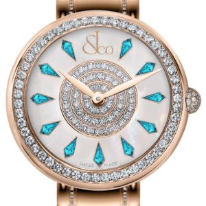 Jacob & Co. BRILLIANT ONE ROW ROSE GOLD COUTURE ICY BLUE SAPPHIRES 44MM Watch Replica BQ030.40.RO.KG.A40RA Jacob and Co Watch Price