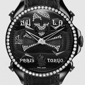 Jacob & Co. PALATIAL FIVE TIME ZONE PIRATE BLACK PVD WHITE DIAMOND SET DIAL & BEZEL Watch Replica PZ500.11.RO.NQ.A Jacob and Co Watch Price