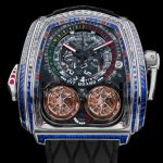 Jacob & Co. TWIN TURBO FURIOUS BAGUETTE WHITE DIAMONDS & BLUE SAPPHIRES Watch Replica TT800.30.BB.UA.A Jacob and Co Watch Price