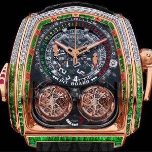 Jacob & Co. TWIN TURBO FURIOUS BAGUETTE WHITE DIAMONDS & TSAVORITES ROSE GOLD Watch Replica TT800.40.AA.UB.A Jacob and Co Watch Price