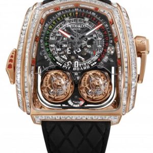 Jacob & Co. TWIN TURBO FURIOUS BAGUETTE WHITE DIAMONDS ROSE GOLD TT800.40.BD.AA.A Watch Replica Jacob and Co Watch Price