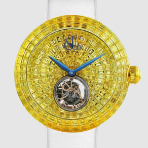Jacob & Co. brilliant flying tourbillon YELLOW SAPPHIRES (ROSE GOLD) Watch Replica BT546.40.AB.AA.A Jacob and Co Watch Price