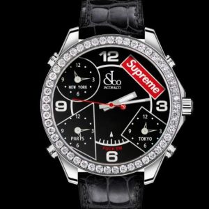 Jacob and Co SUPREME FOUR TIME ZONE BLACK LACQUERED DIAL (40MM) Replica Watch