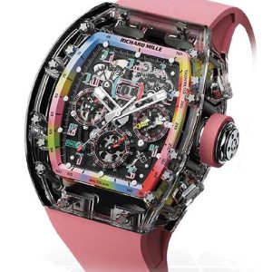 Replica Richard Mille RM011 SAPPHIRE FLYBACK CHRONOGRAPH "A11 TIME MACHINE PEACH PINK" Watch