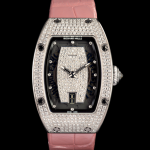 Replica Richard Mille RM 007 White Gold Full Set pink strap Watch