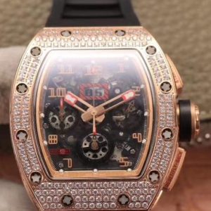 Replica Richard Mille RM 011 Rose Gold Diamond Watch
