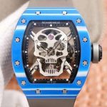 Replica Richard Mille RM 052 Blue Ceramic skull Watch