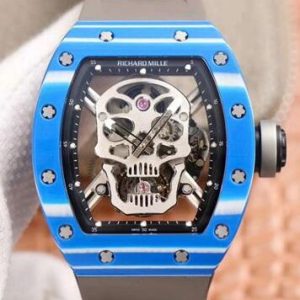 Replica Richard Mille RM 052 Blue Ceramic skull Watch