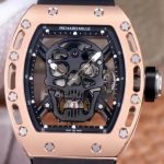 Replica Richard Mille RM 052 Rose Gold Black skull Watch