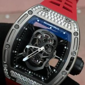 Replica Richard Mille RM 52 TOURBILLON SKULL Titanium Diamonds Watch