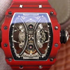 Replica Richard Mille RM 53-01 Tourbillon Pablo Mac Donough Red Carbon Red Rubber