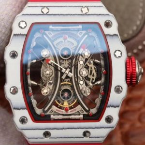 Replica Richard Mille RM 53-01 Tourbillon Pablo Mac Donough White TPT Carbon Red Rubber