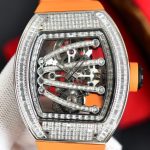 Replica Richard Mille RM 59-01 Tourbillon diamond Orange Rubber Watch
