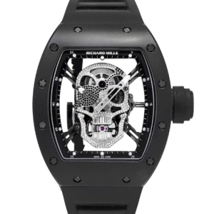 Replica Richard Mille RM 52-01 Skull Diamond Black Ceramic Watch