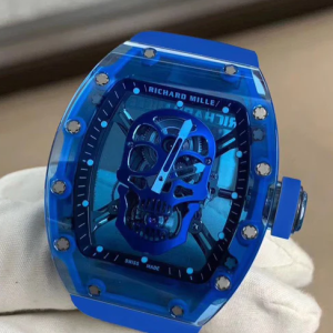 Replica Richard Mille RM 52-04 Skull Tourbillon Blue Sapphire Watch