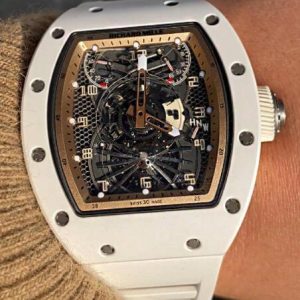 Replica Richard Mille RM 022 TOURBILLON AERODYNE DUAL TIME ZONE White titanium Watch