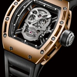 Replica Richard Mille RM 052 TOURBILLON SKULL Rose Gold Watch