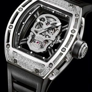 Replica Richard Mille RM 052 Tourbillon Skull White Gold Watch