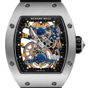 Replica Richard Mille RM 17-02 Tourbillon Titanium Black Calfskin Watch