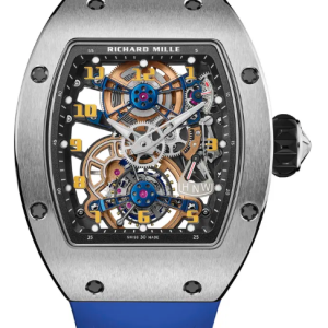 Replica Richard Mille RM 17-02 Tourbillon Titanium Blue Rubber Watch