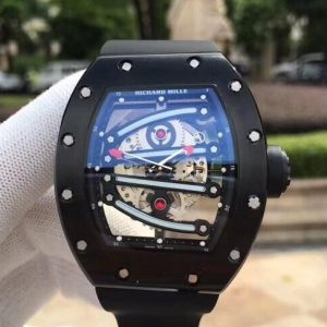 Replica Richard Mille RM 59-01 Black Ceramic Black Skeleton Dial Watch